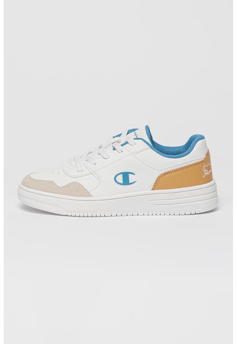 Champion Pantofi sport din piele ecologica cu aspect contrastant - Alb/Maro