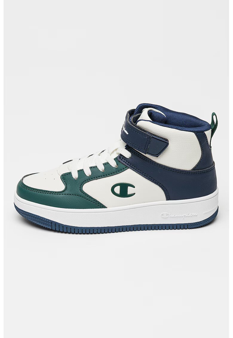 Champion Pantofi sport din piele ecologica cu logo - Alb/Verde/Bleumarin