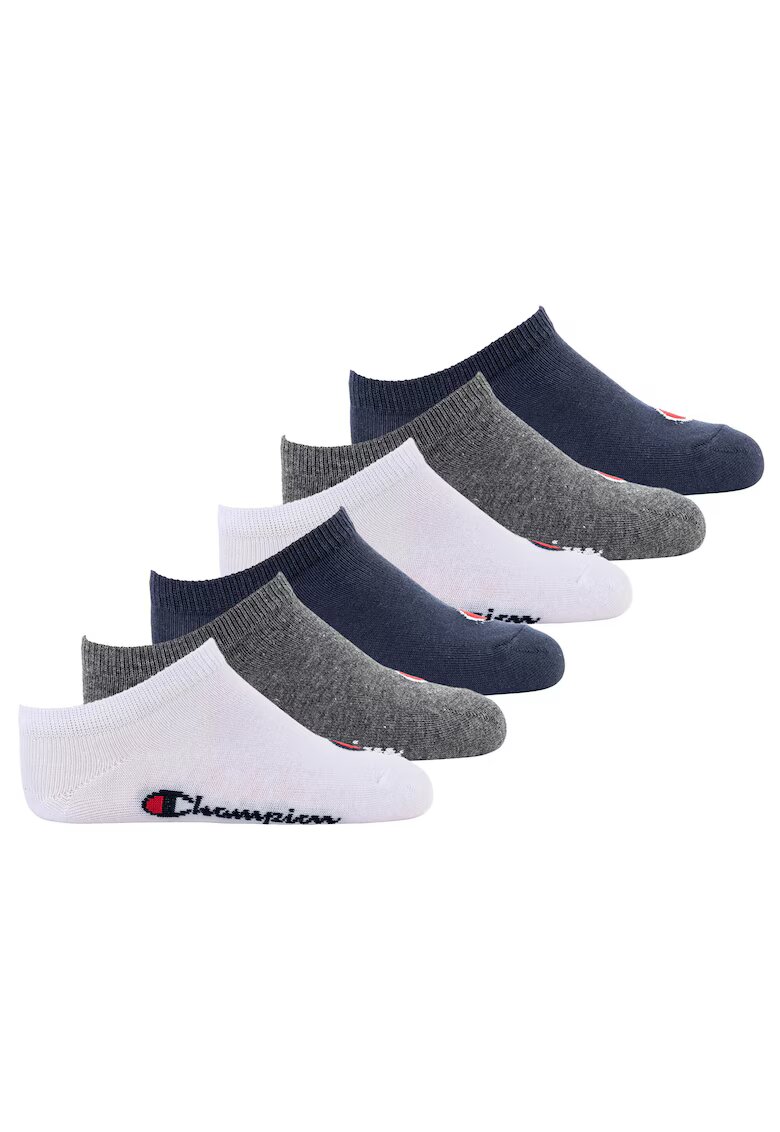 Champion Set de sosete foarte scurte - 6 perechi - Alb/Gri/Albastru
