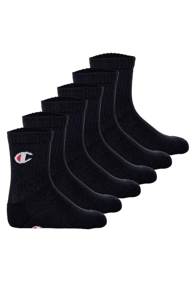 Champion Set de sosete lungi cu logo - 6 perechi - Negru