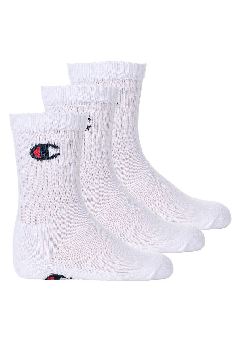 Champion Set de sosete lungi striate - 3 perechi - Alb