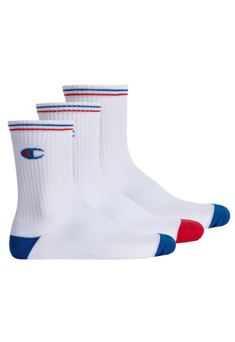 Champion Set de sosete lungi unisex - 3 perechi - Alb