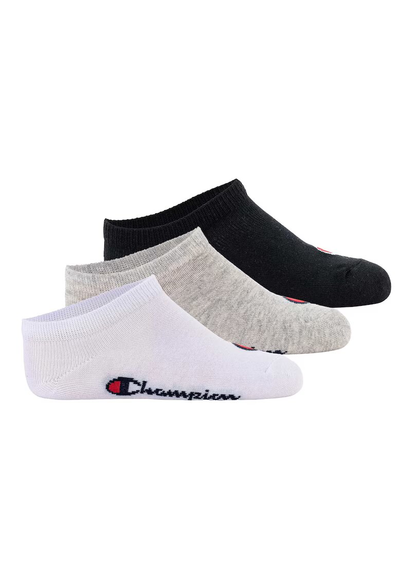 Champion Set de sosete pana la glezna - 3 perechi - Alb/Negru/Gri