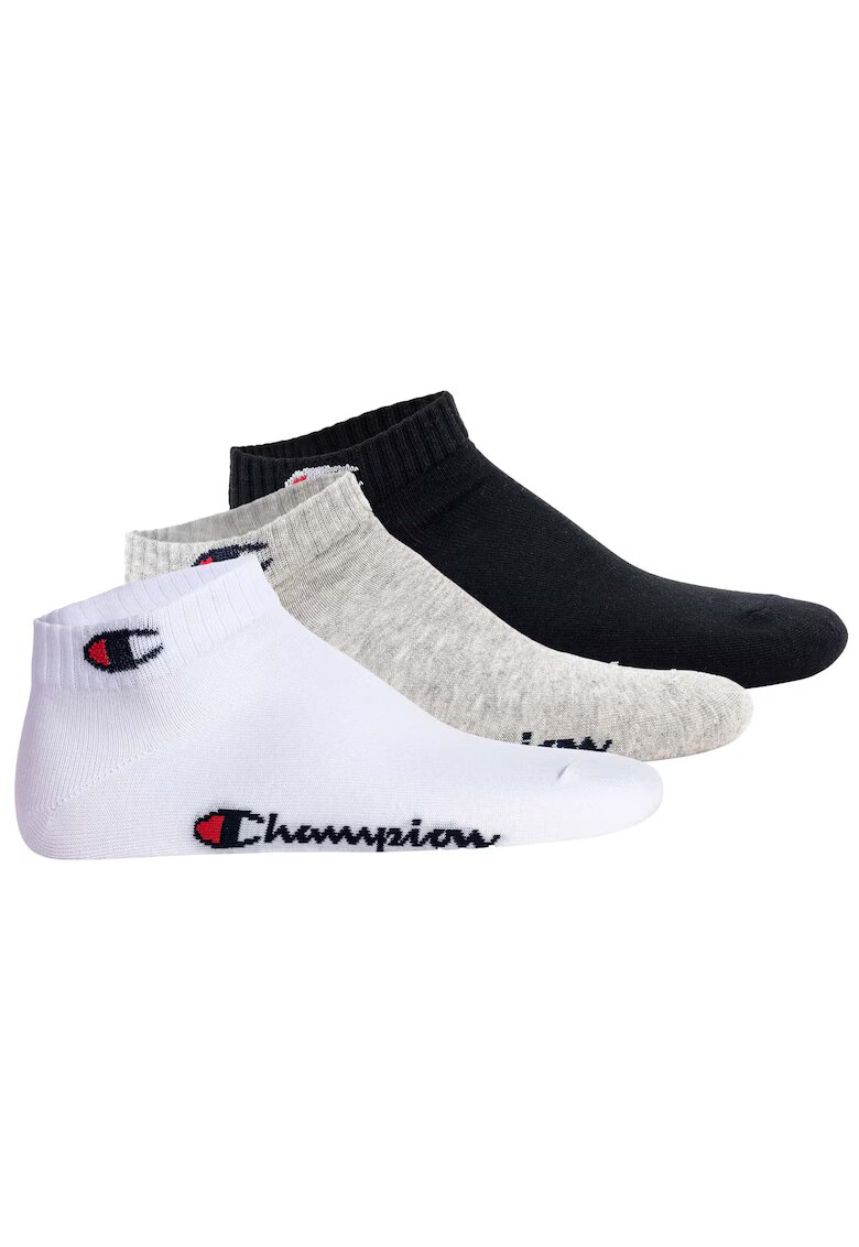 Champion Set de sosete unisex pana la glezna - 3 perechi - Alb/Negru/Gri