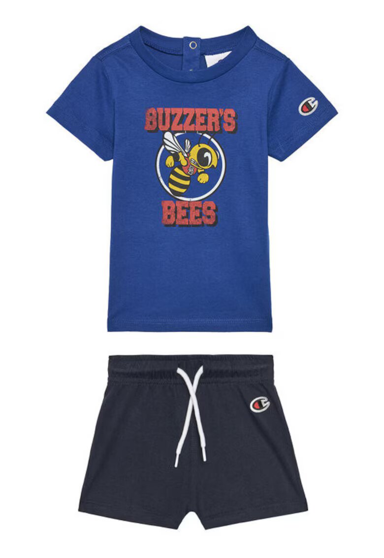 Champion Set tricou si pantaloni scurti baieti 307013 - Bumbac - Bleumarin/Albastru - Albastru/Bleumarin