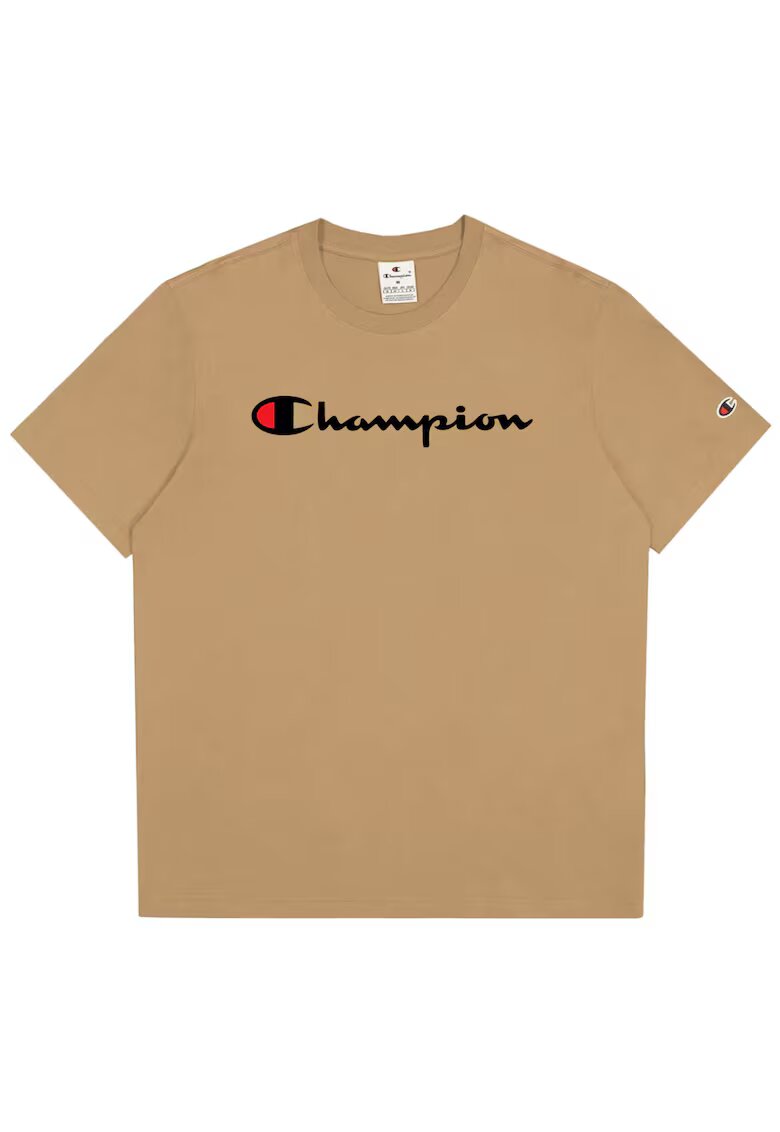 Champion Tricou barbatesc bej - bumbac - croiala regulata - logo pe piept