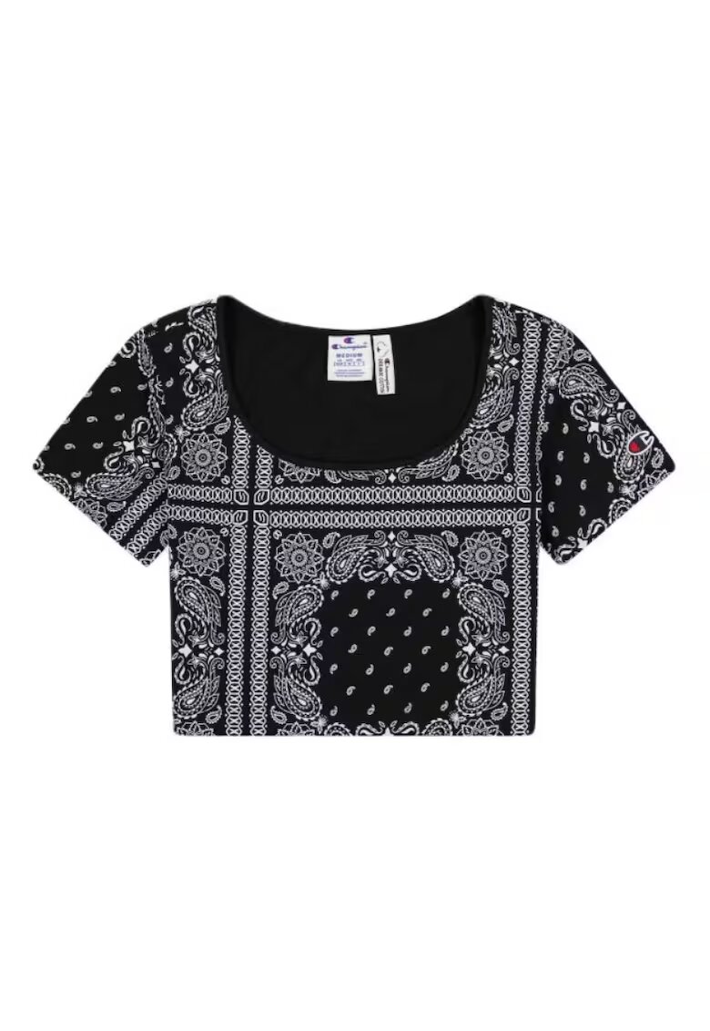 Champion Tricou crop din bumbac cu imprimeu