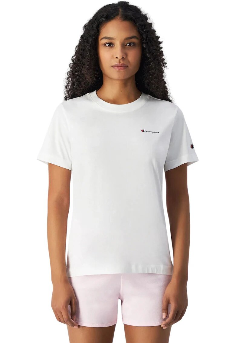 Champion Tricou dama alb - bumbac - croiala slim
