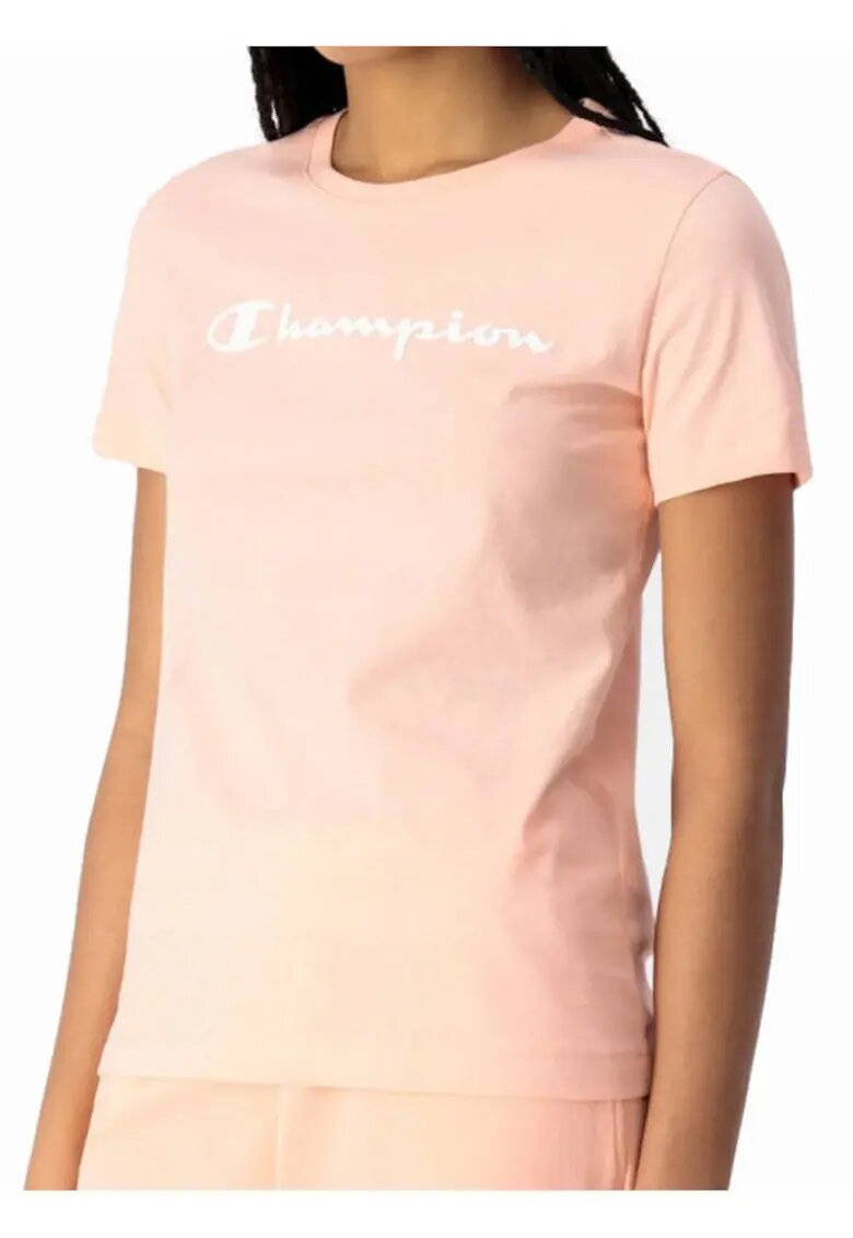 Champion Tricou din bumbac cu imprimeu logo - Roz