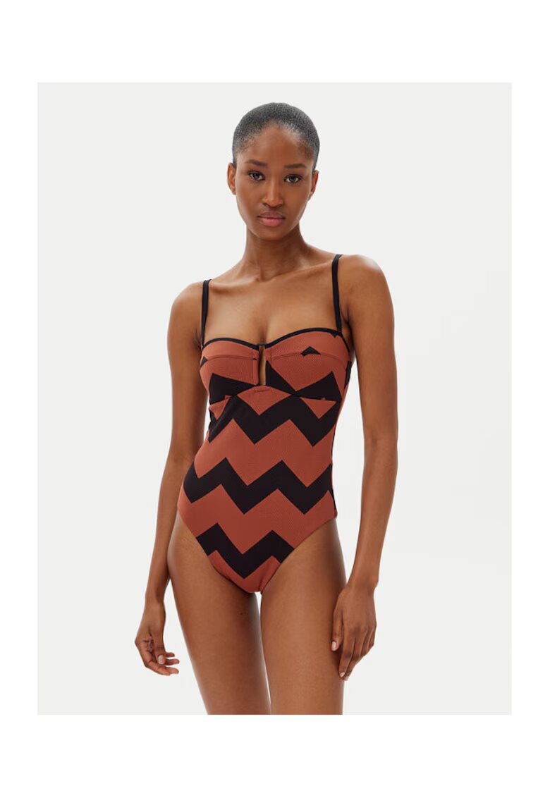 Chantelle Costum de baie dama C17RUK A04 - Poliamida/Elastan - Maro/Negru - Negru/Maro