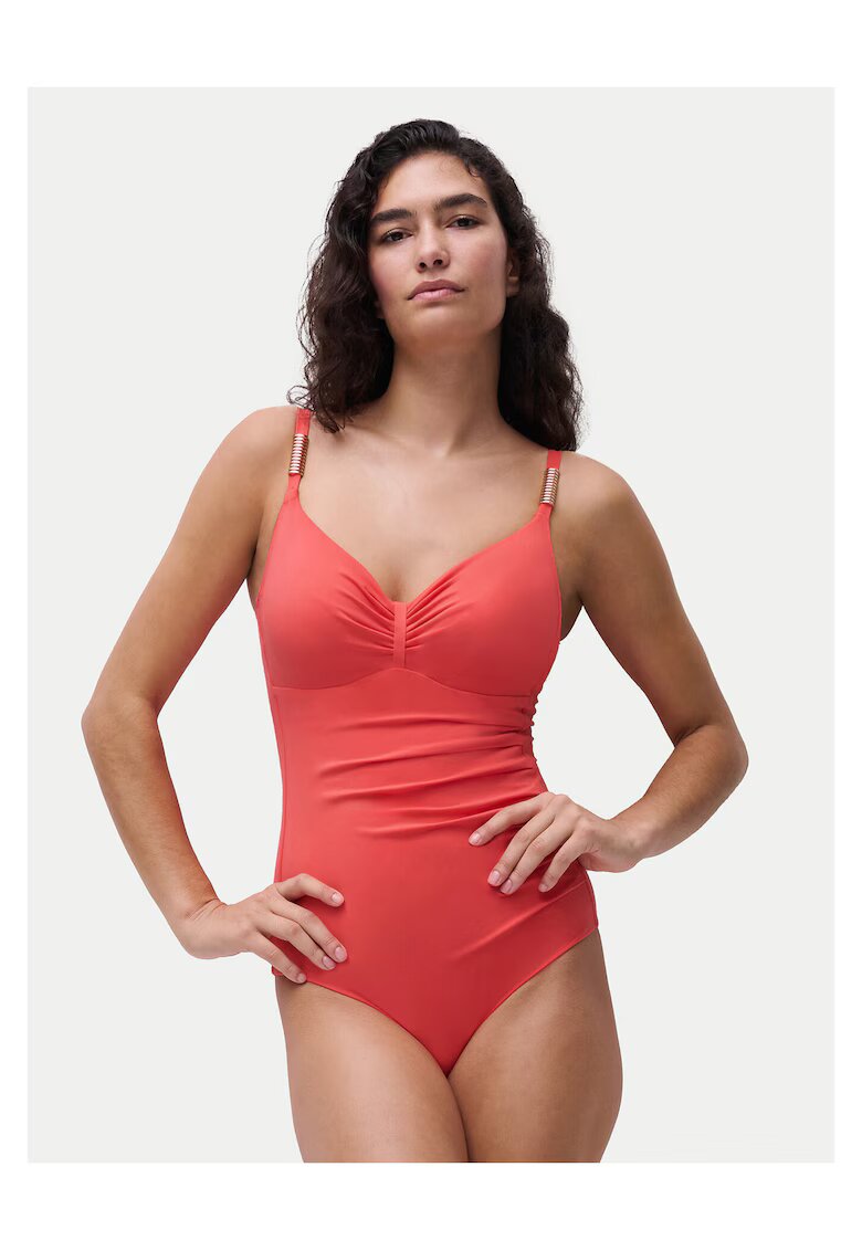 Chantelle Costum de baie dama culoare coral