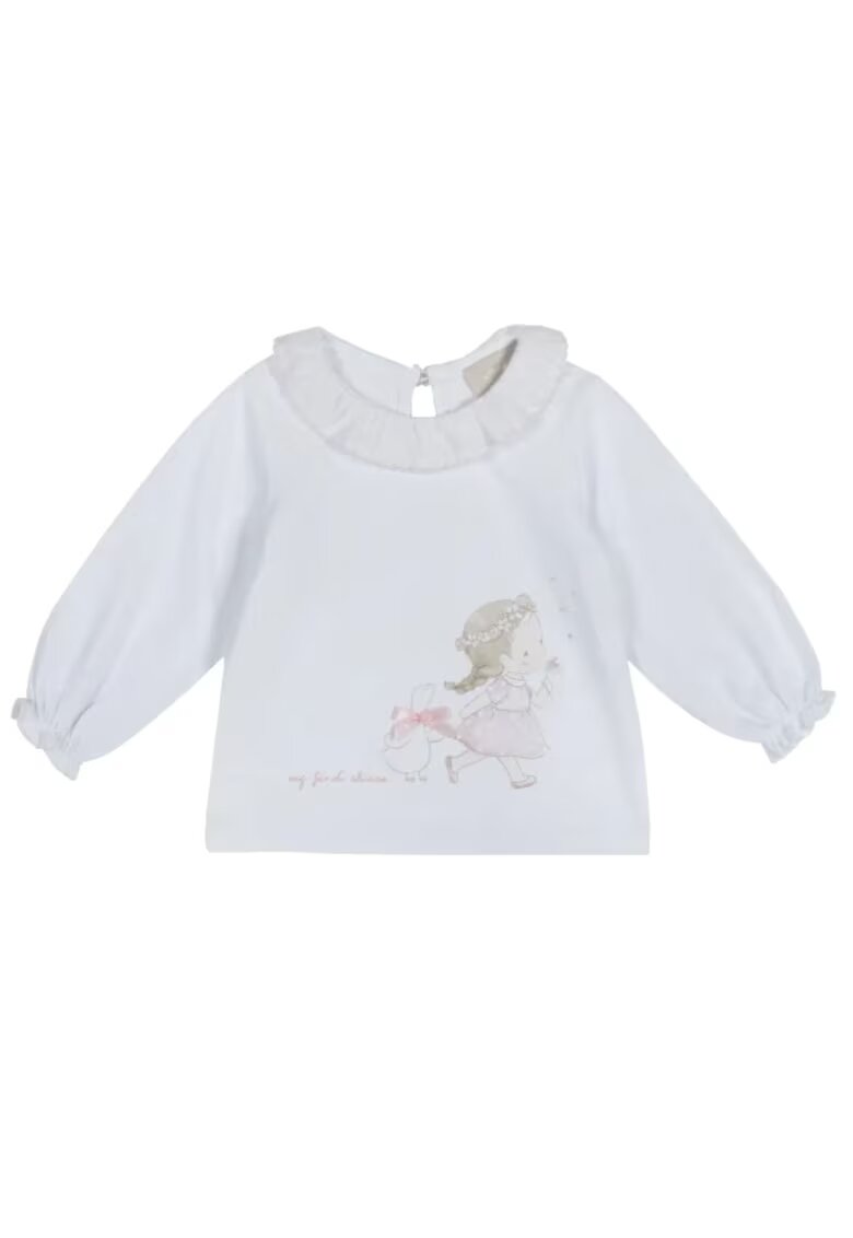 Chicco Bluza bumbac/elastan - alb - Alb