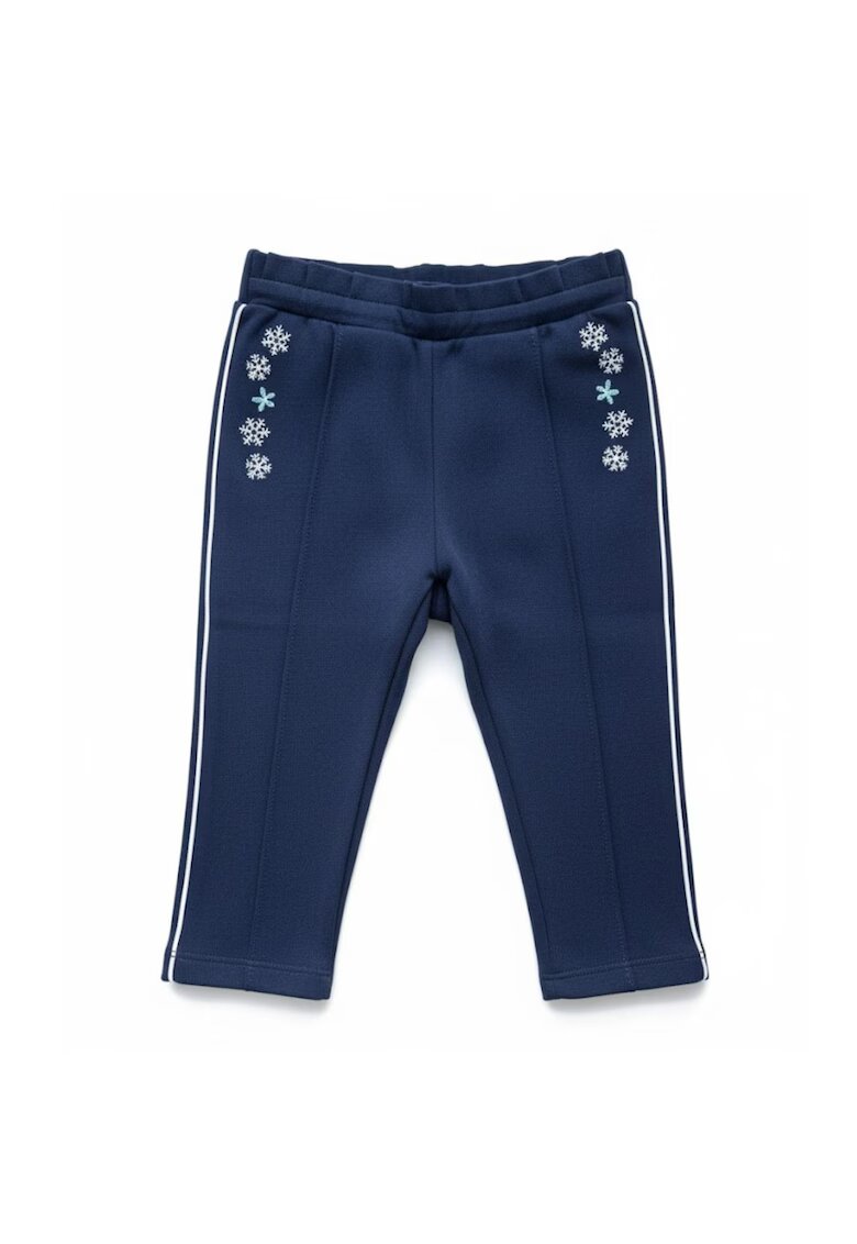 Chicco Pantaloni de trening pentru copii - bleumarin cu fulgi de zapada - marimea 80