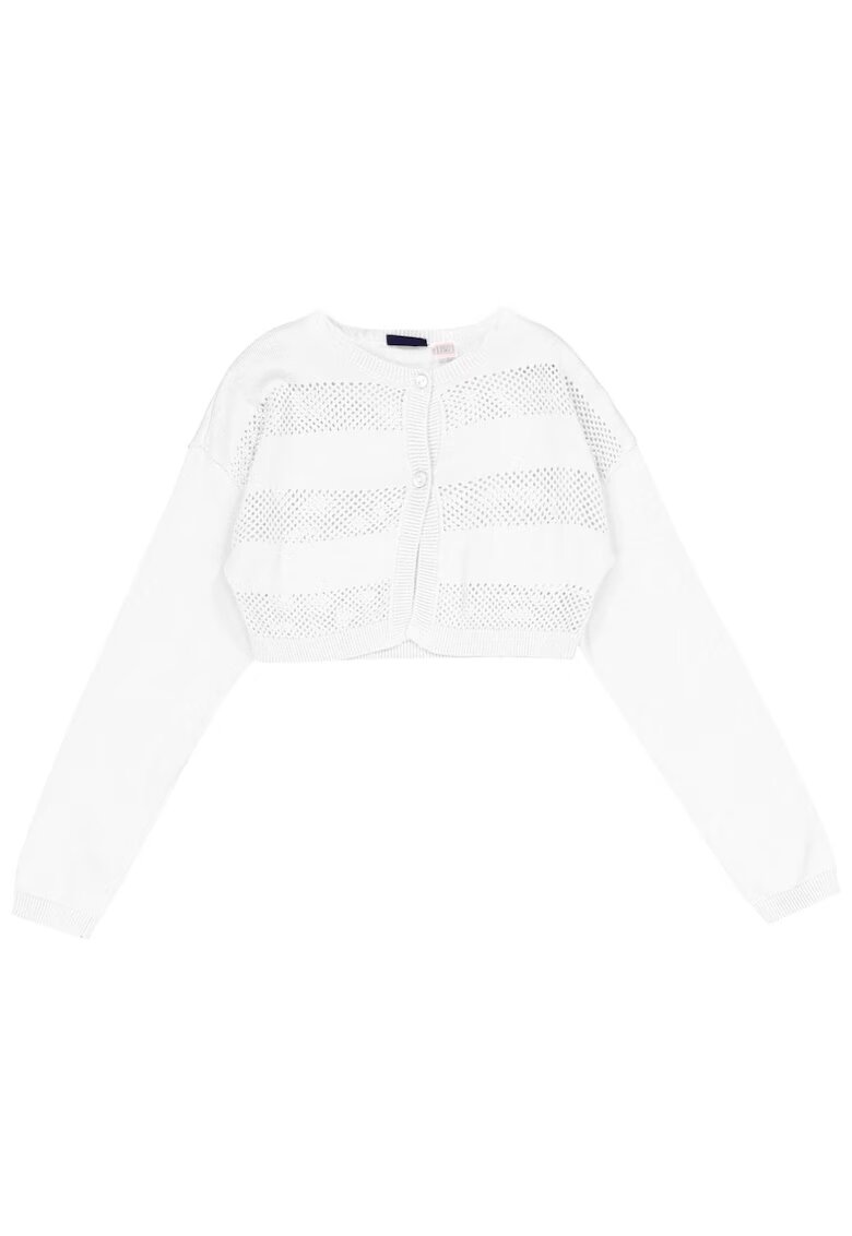 Chicco Pulover copii bumbac - alb - design elegant - croiala bolero