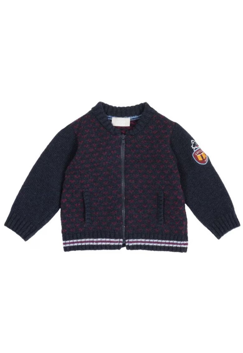 Chicco Pulover copii cardigan bleumarin - 80% lana - 20% poliamida - stil elegant -