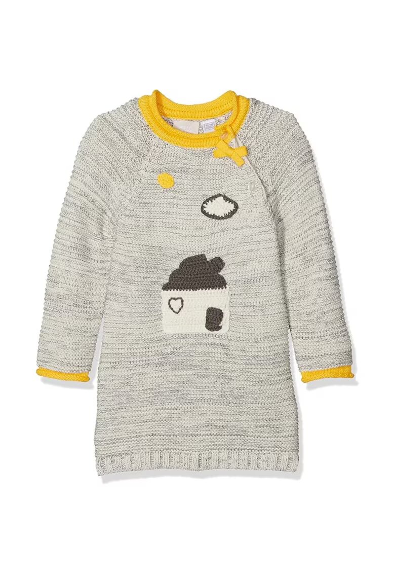 Chicco Rochie pentru fete - bumbac/acril - maneci lungi - gri