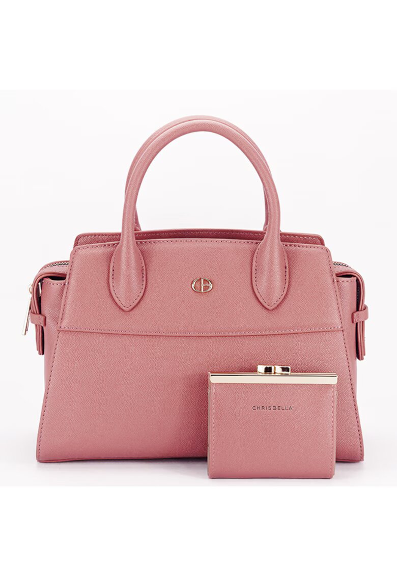 Chrisbella Geanta Premium cu portofel B-CB2427-1 M7 - Coral - 20x28x12