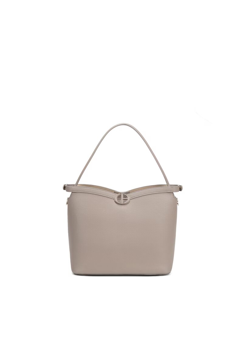 Chrisbella Geanta tote din piele ecologica Seraphina - Maro taupe