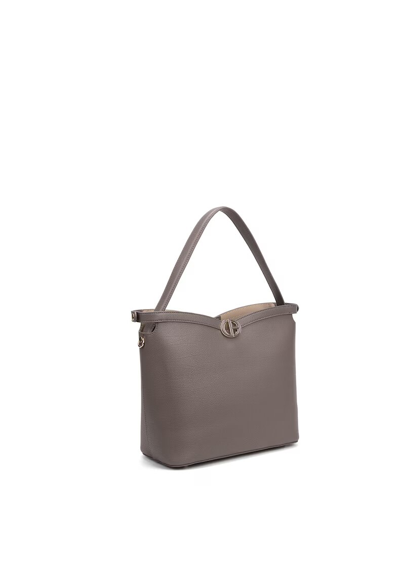 Chrisbella Geanta tote din piele ecologica Seraphina - Maro taupe inchis