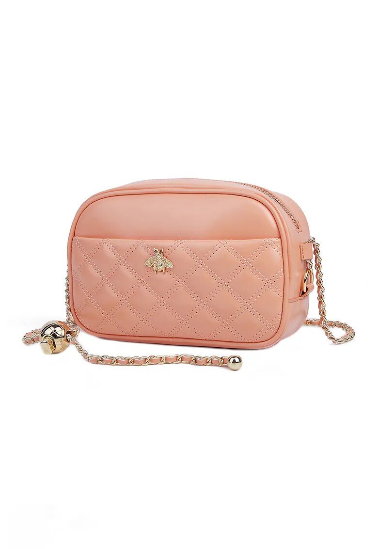 Ciel Geanta crossbody din piele cu aspect matlasat Vance - Portocaliu pal