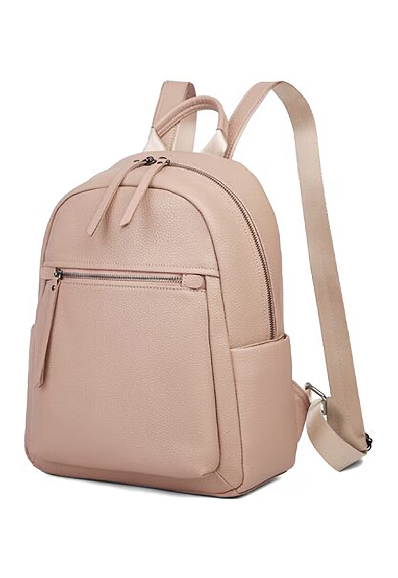 Ciel Rucsac din piele cu buzunare exterioare - Maro taupe deschis
