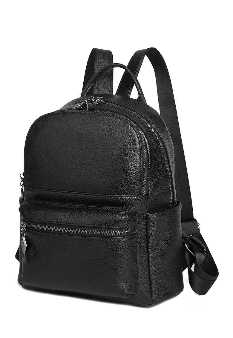 Ciel Rucsac din piele cu buzunare exterioare Merlin - Negru