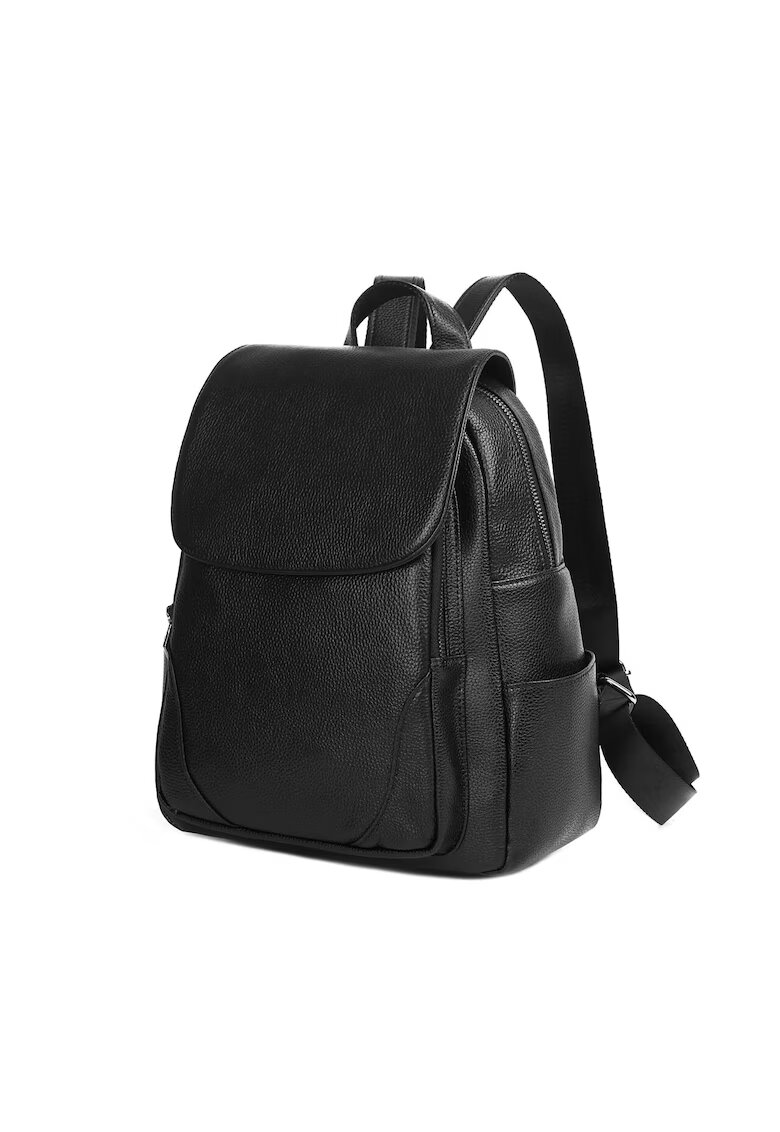Ciel Rucsac piele cu buzunare exterioare Maeve negru