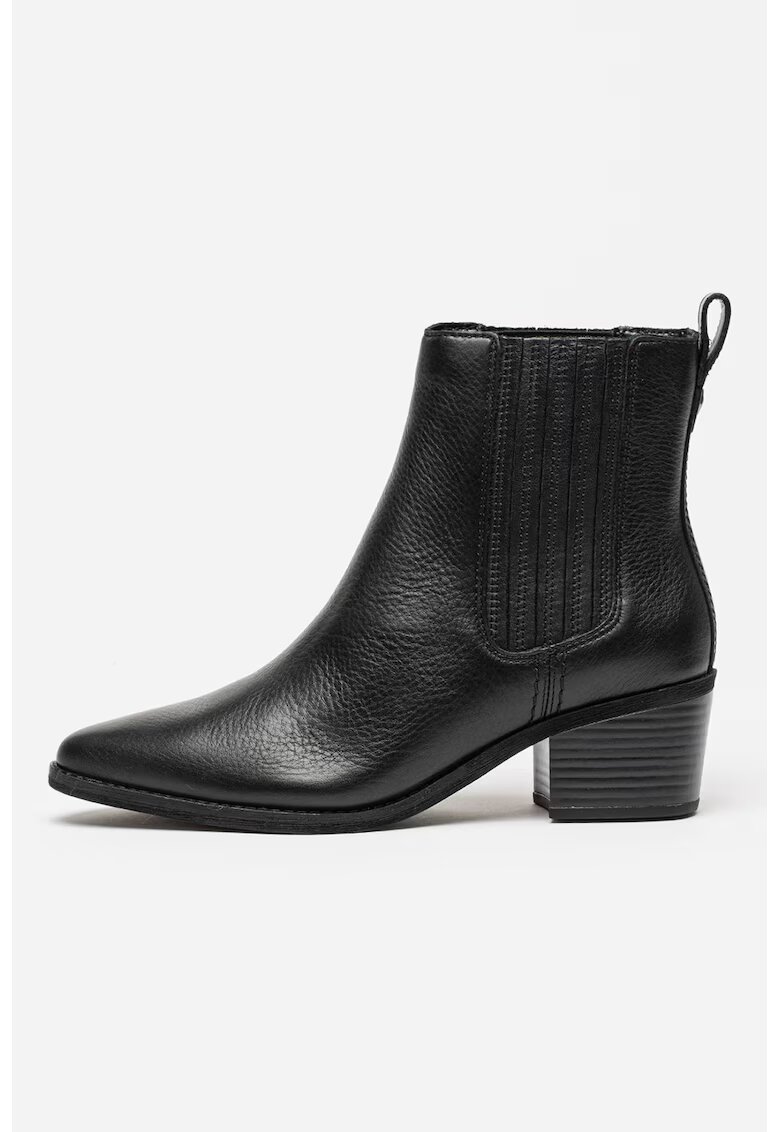 Clarks Botine cowboy de piele Morzine - Negru stins