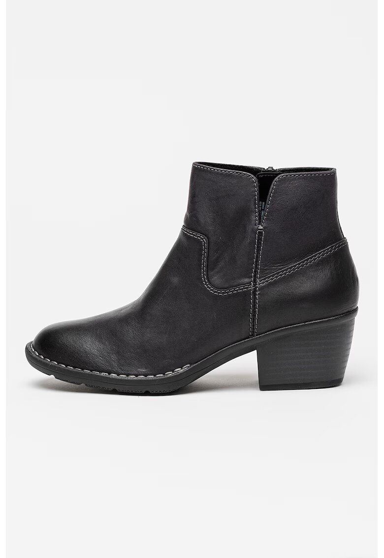 Clarks Botine de piele Kastela - Negru