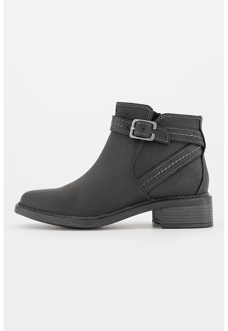 Clarks Botine de piele nabuc Maye-Strap - Negru
