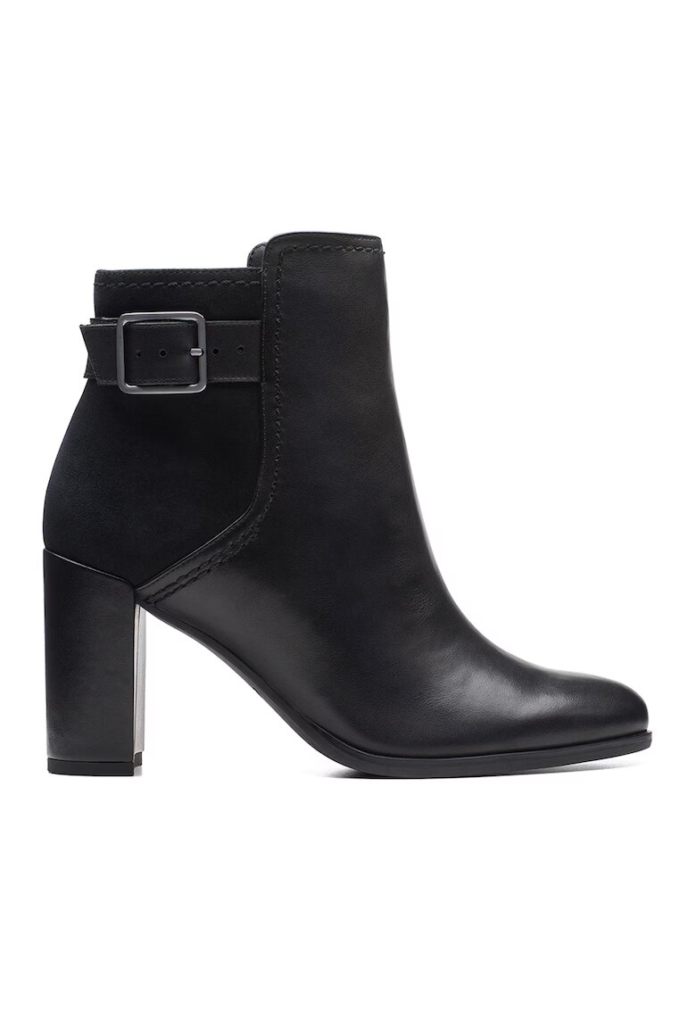 Clarks Botine de piele si piele intoarsa Freva 85 - Negru