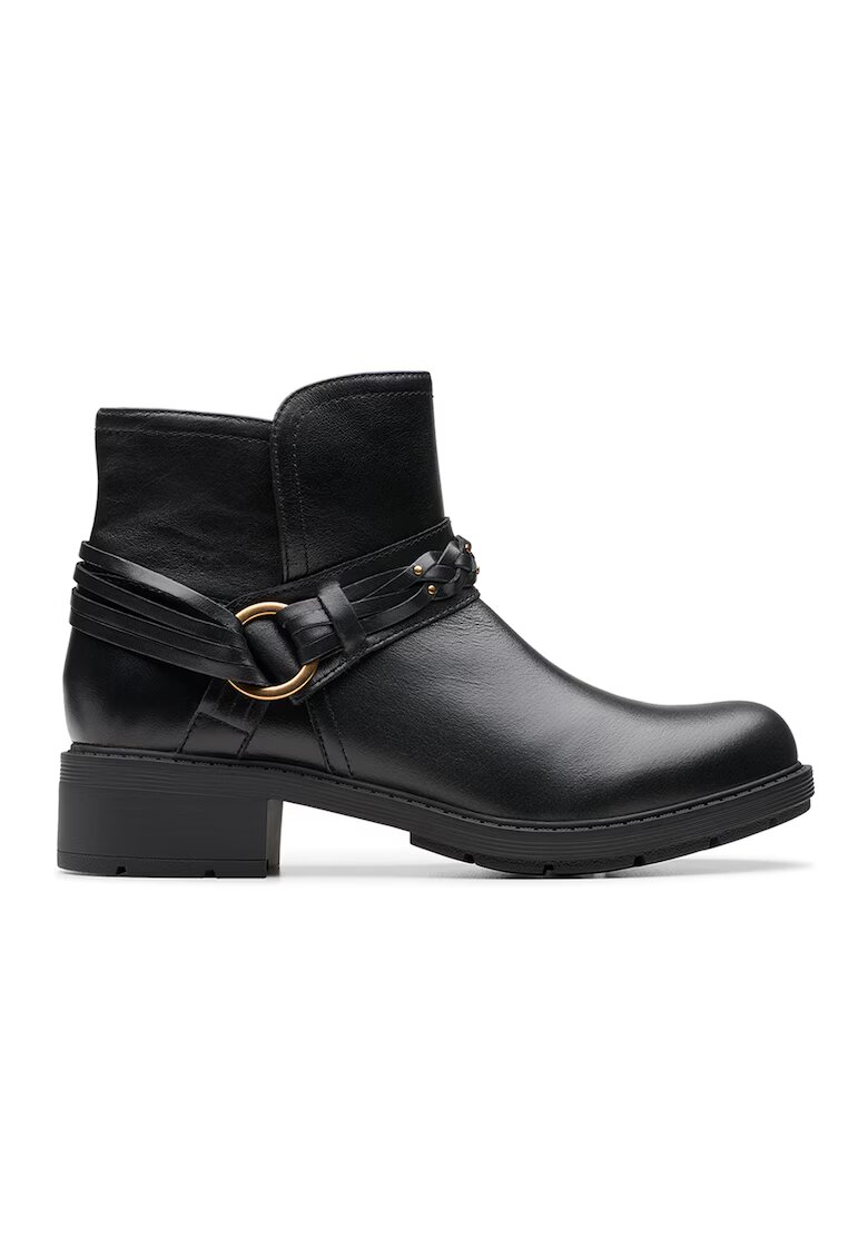 Clarks Ghete biker de piele Hearth Kaylie - Negru