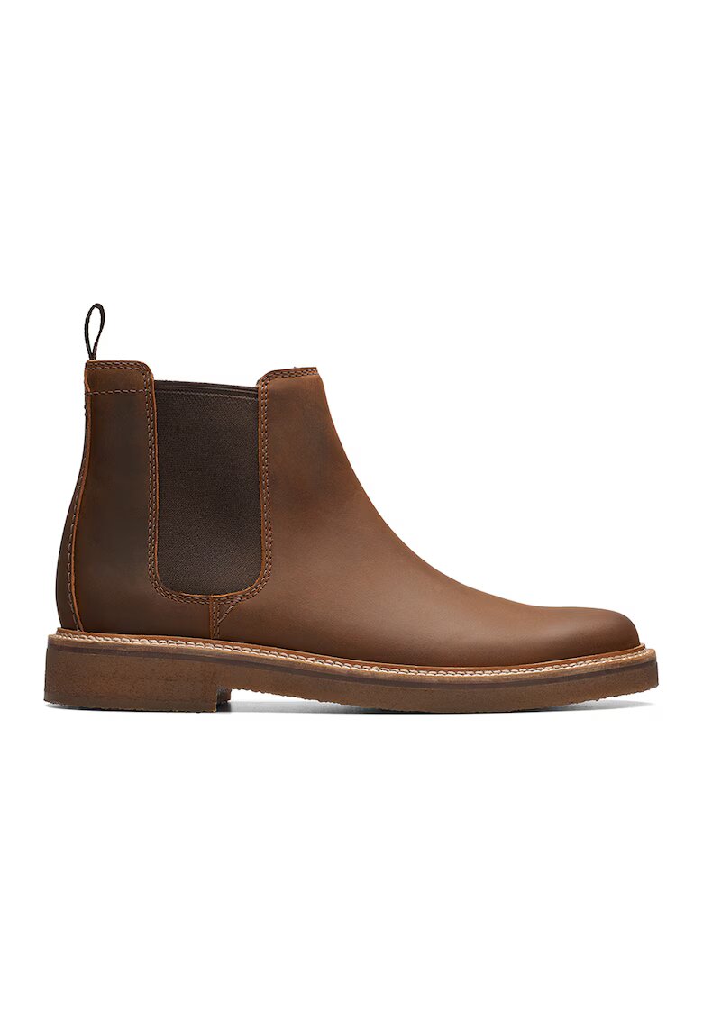 Clarks Ghete Chelsea de piele Clarkdale Easy - Maro deschis