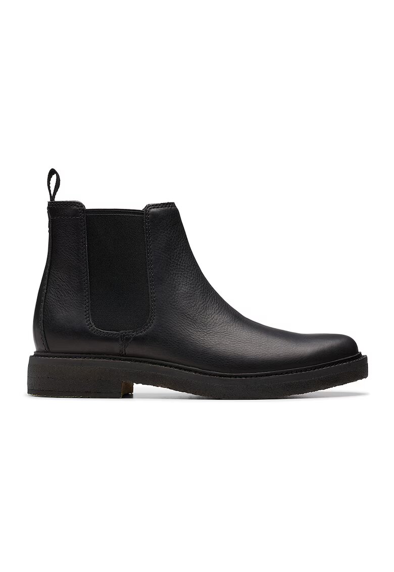 Clarks Ghete Chelsea de piele Clarkdale Easy - Negru stins