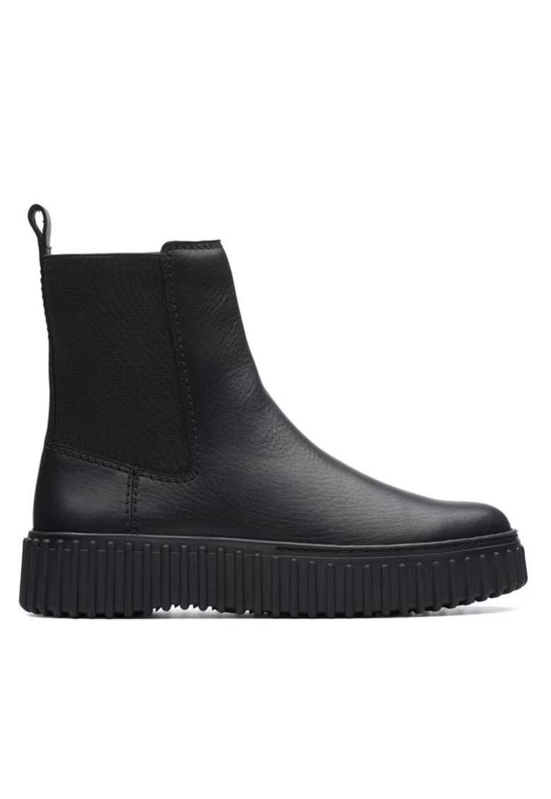 Clarks Ghete Chelsea de piele Torhill - Negru