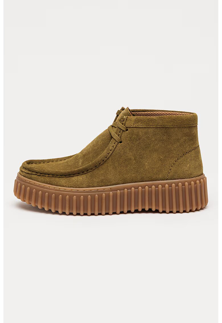 Clarks Ghete chukka cu talpa cu aspect striat Torhill-Moss - Verde sparanghel