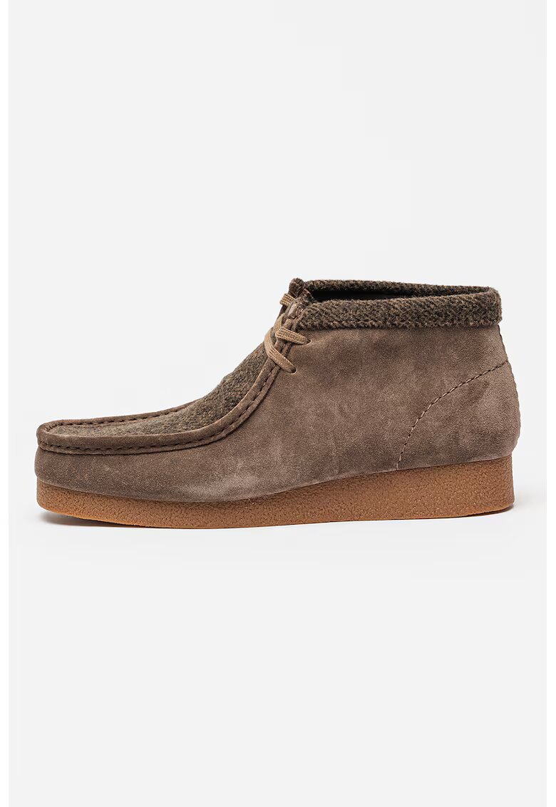 Clarks Ghete chukka de piele intoarsa Wallebees - Maro taupe