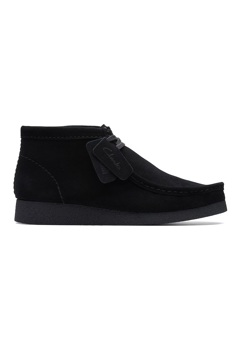 Clarks Ghete chukka de piele intoarsa Wallebees - Negru