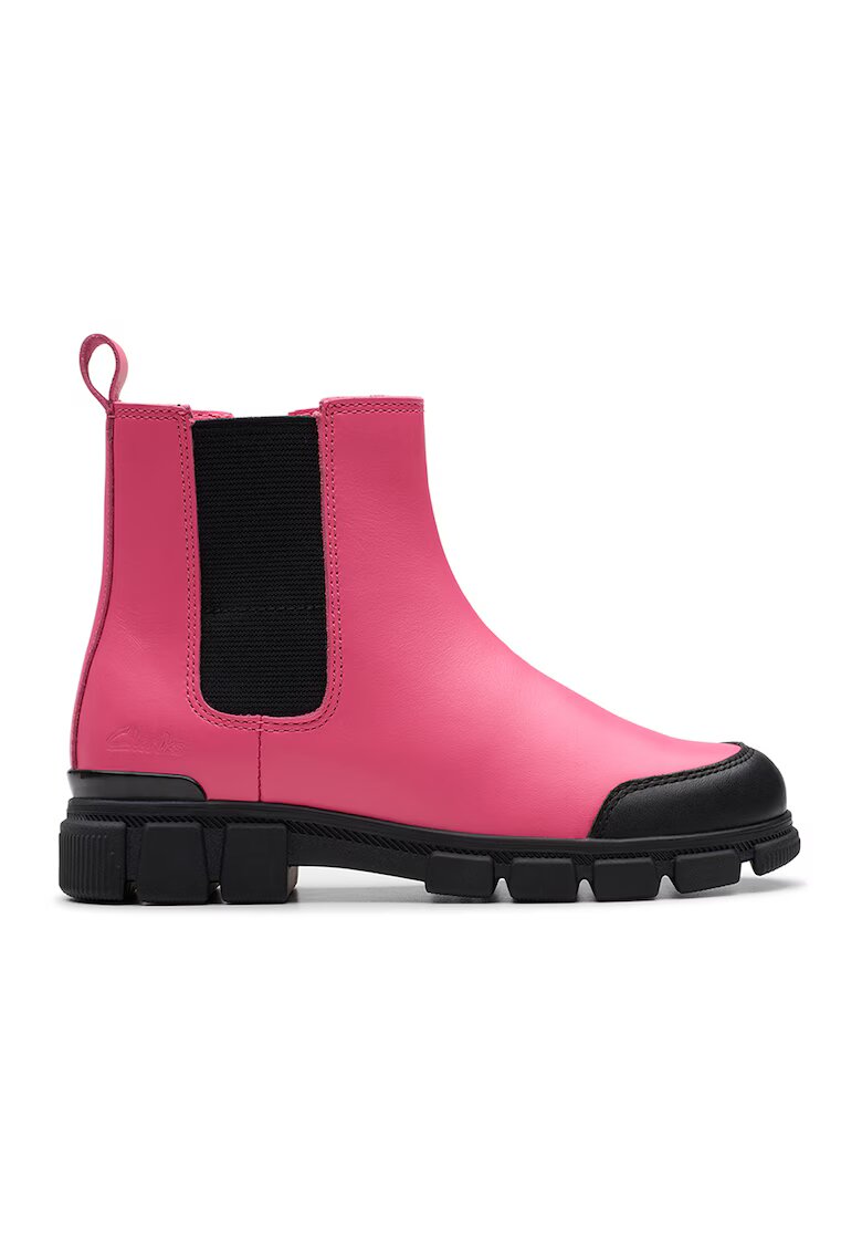 Clarks Ghete de piele Evyn - Negru/Roz pastel