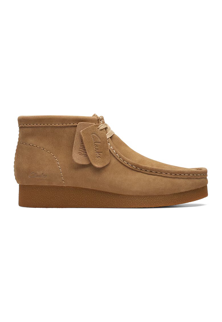 Clarks Ghete de piele intoarsa cu sireturi Wallabees - Caramel