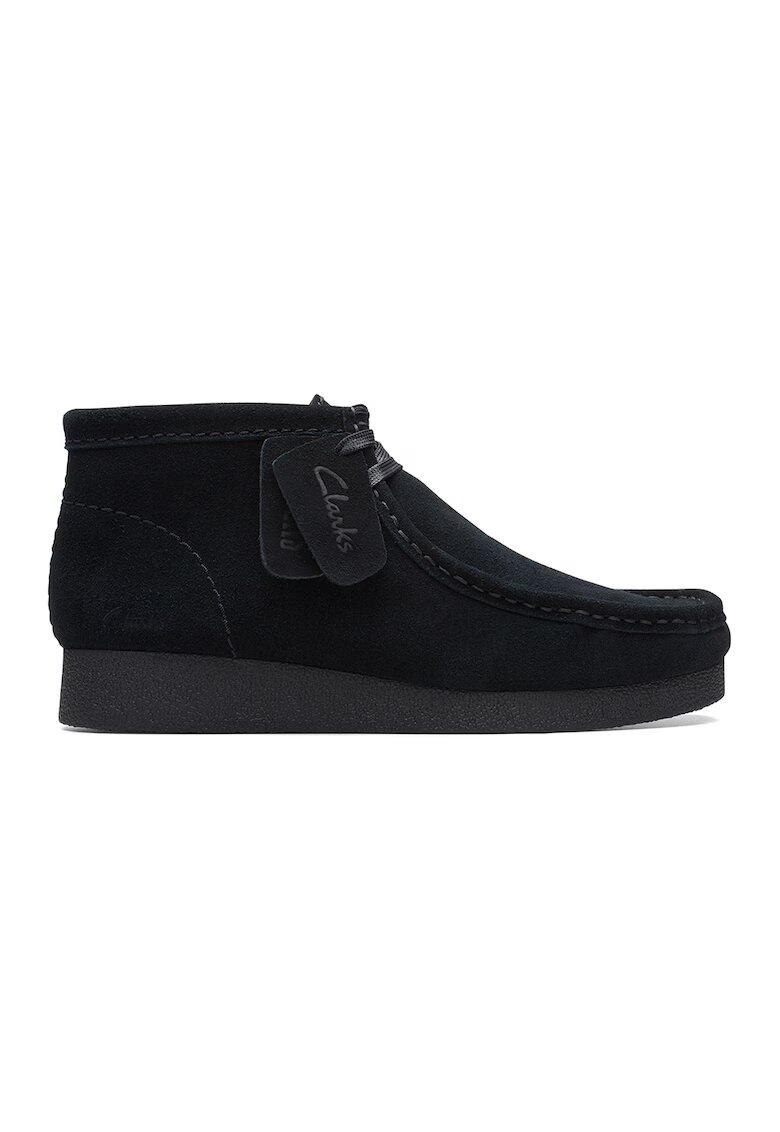 Clarks Ghete de piele intoarsa cu sireturi Wallabees - Negru