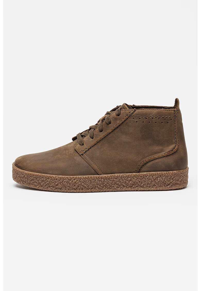 Clarks Ghete de piele nabuc Streethill - Kaki/Caramel