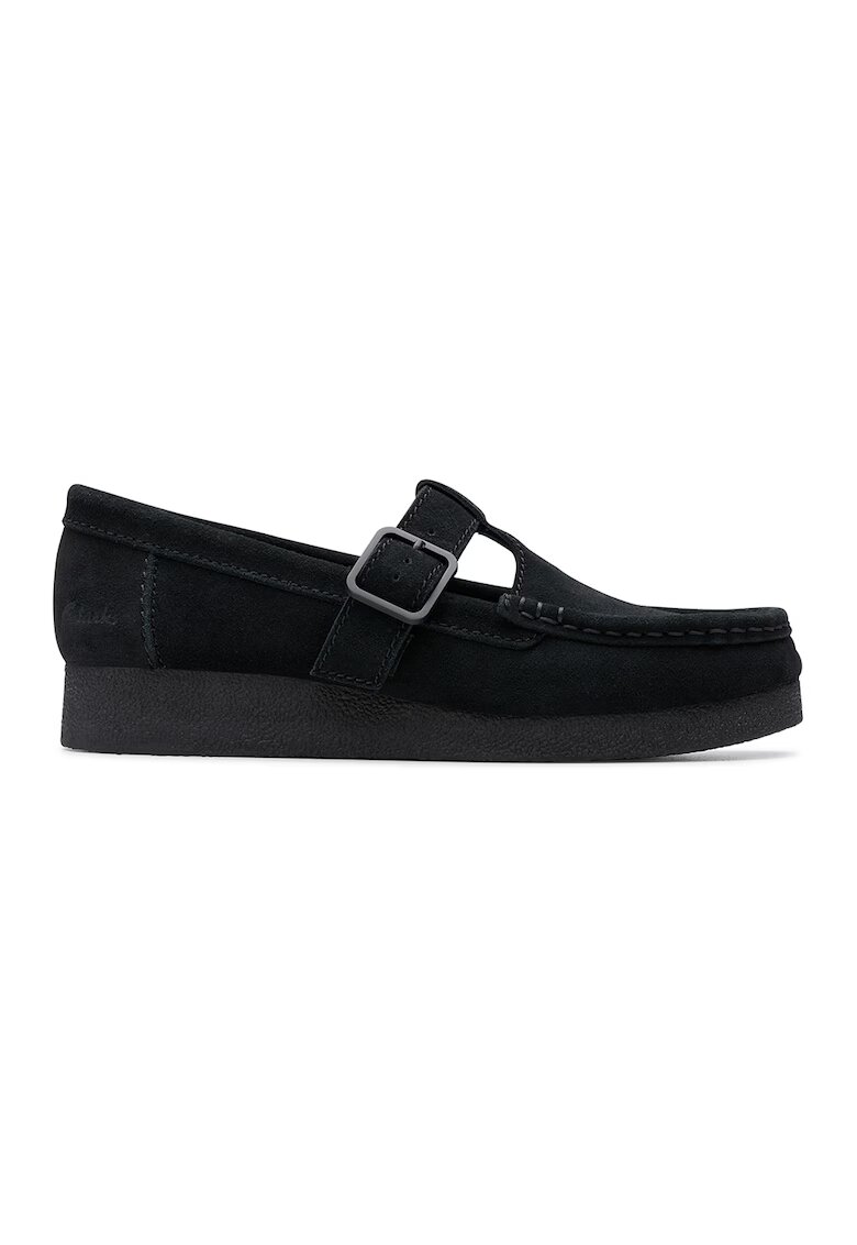 Clarks Mocasini de piele intoarsa - Negru