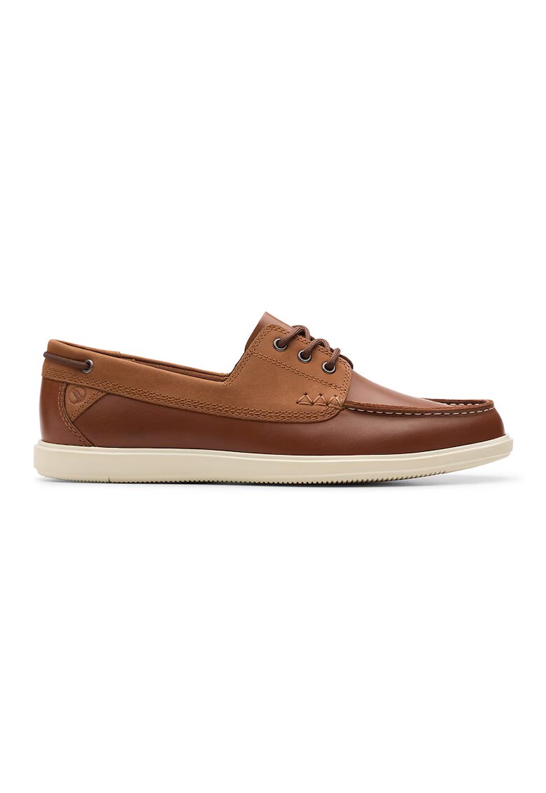 Clarks Mocasini de piele nabuc Bratton - Maro