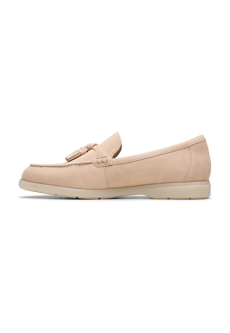 Clarks Mocasini din piele intoarsa Narini Edge - Bej
