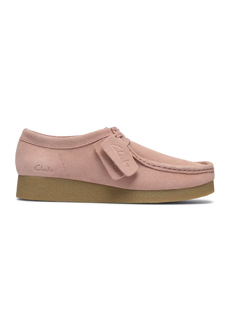 Clarks Mocasini din piele intoarsa Wallabee - Roz deschis