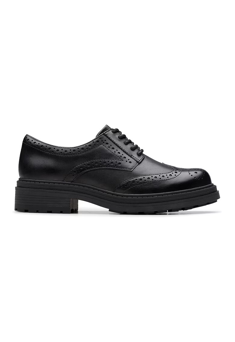 Clarks Pantofi Brogue de piele - Negru