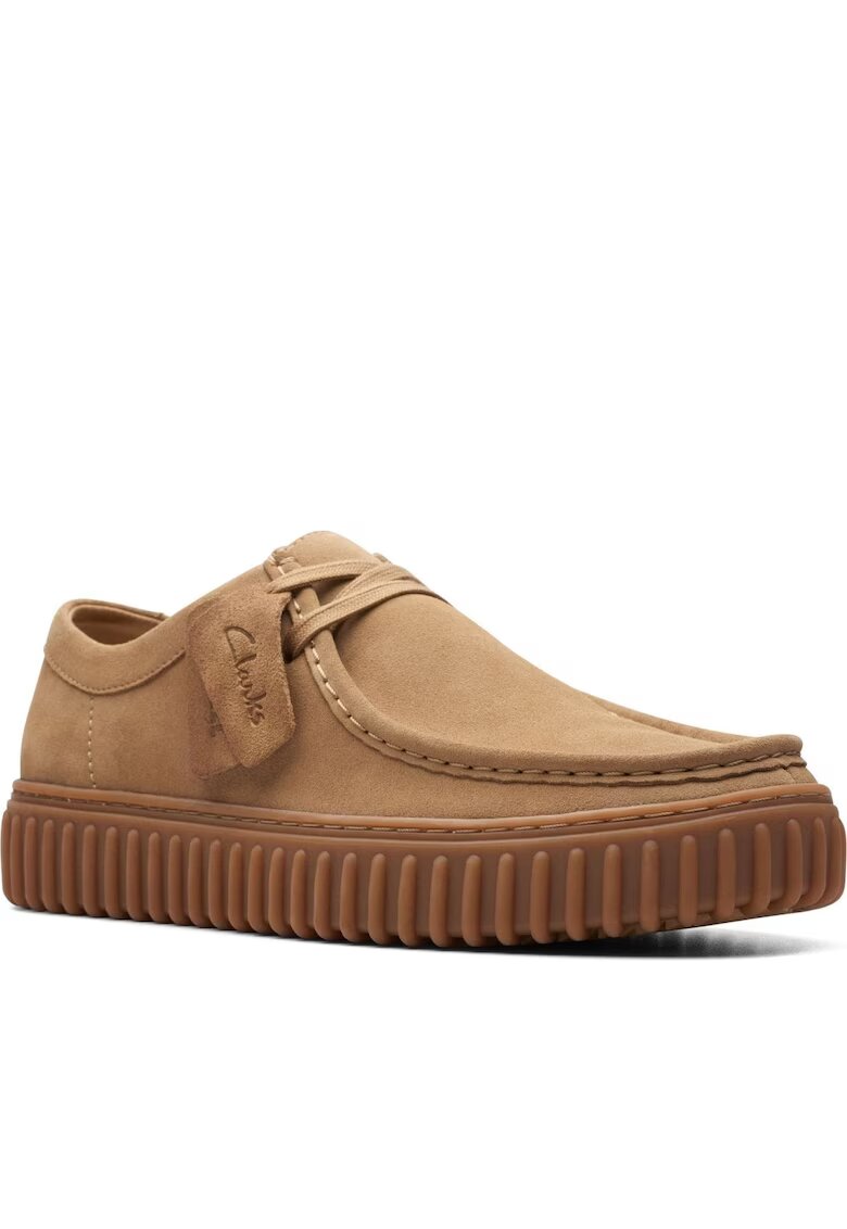 Clarks Pantofi chukka de panza cu garnitura de piele Torhill Lo - Maro