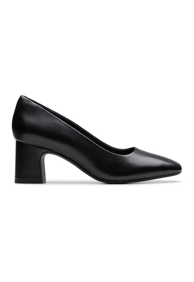 Clarks Pantofi de piele cu toc masiv Fernie-Court - Negru