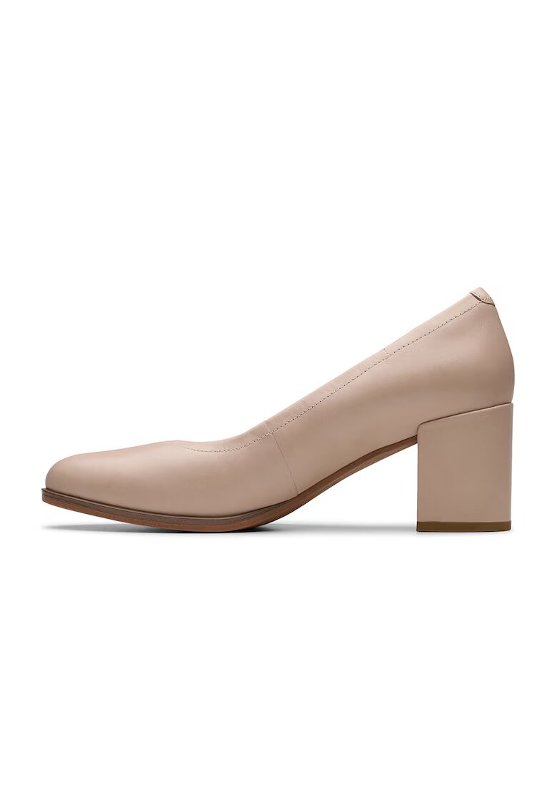 Clarks Pantofi de piele cu toc masiv Freva - Bej